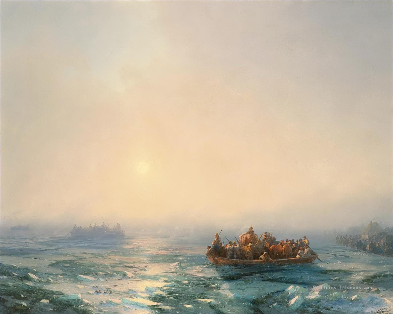 glace dans le dnepr 1872 Romantique Ivan Aivazovsky russe Peintures à l'huile